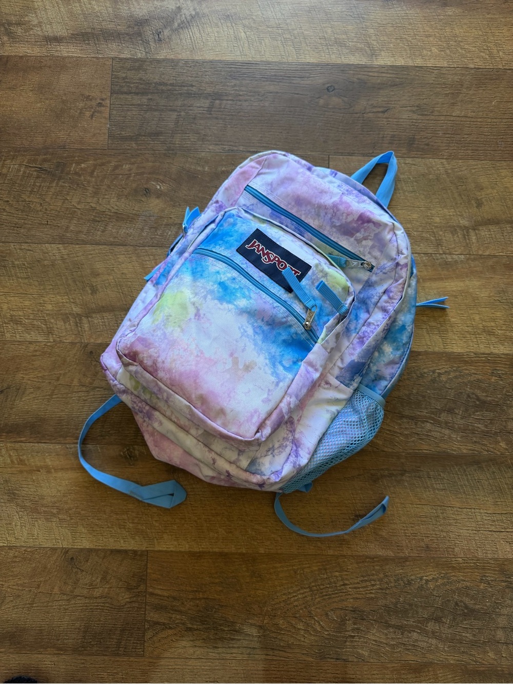 Jansport Pastel Tie-Dye Backpack in Blue, Pink, Green